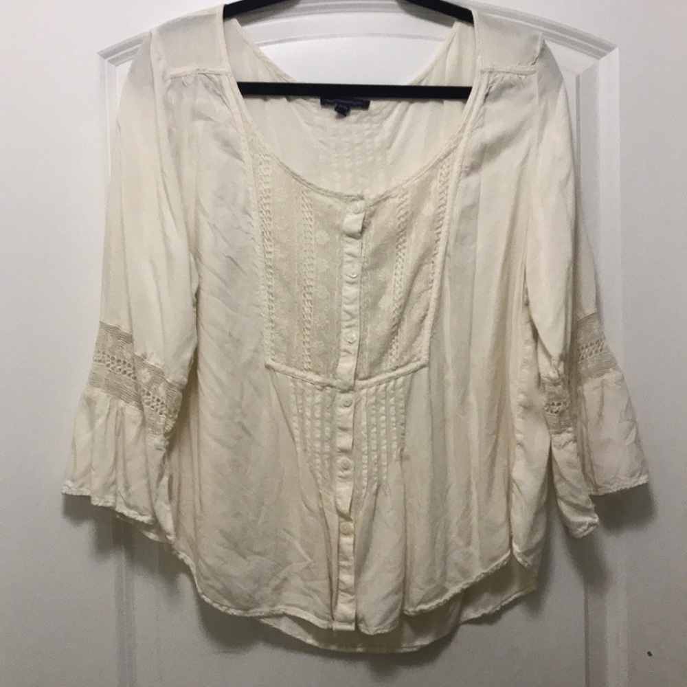 American Eagle Button Up Peasant Top